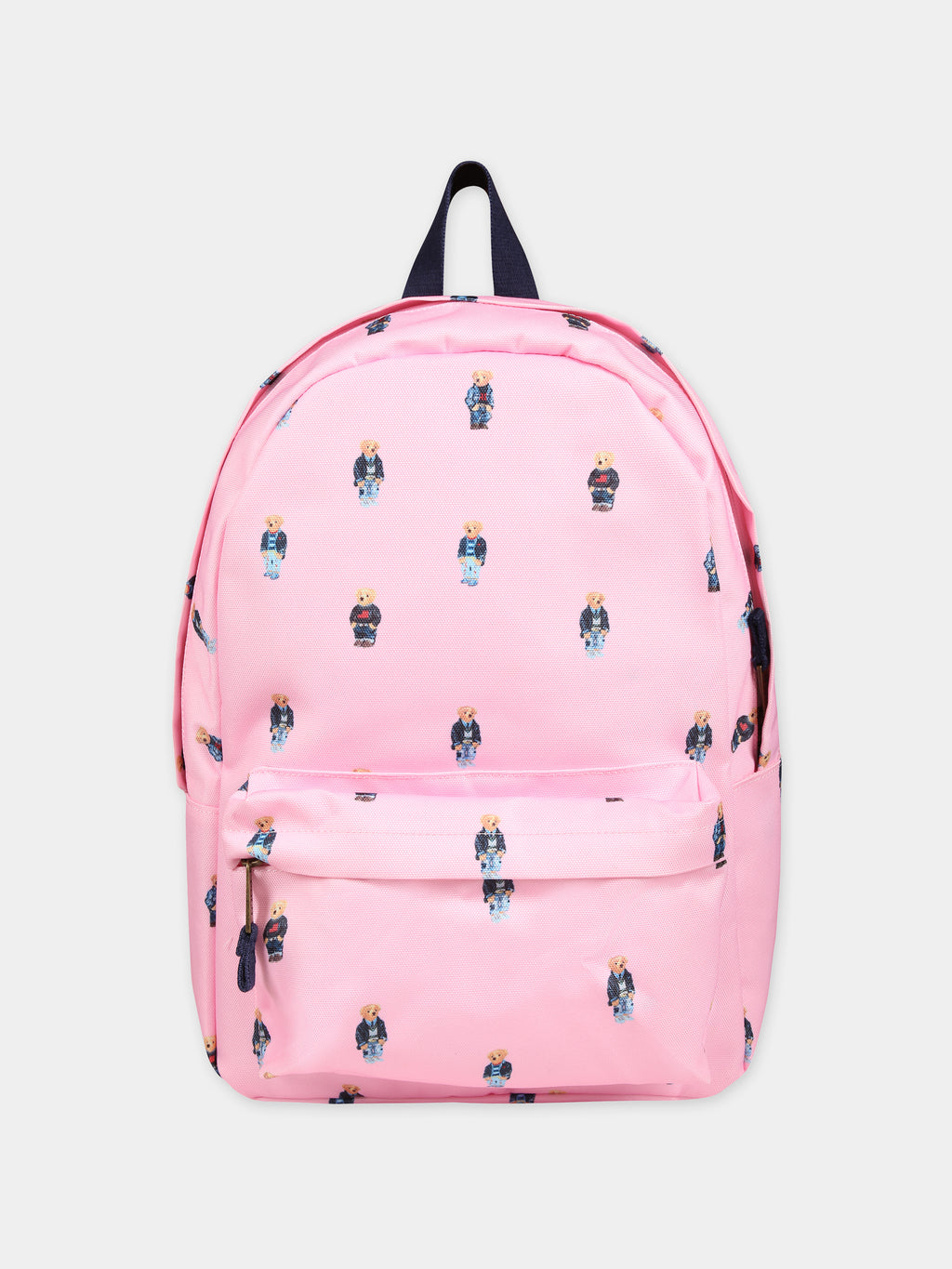 Pink backpack for girl with Polo Bear